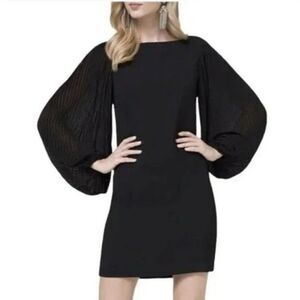 White House Black Market WHBM Chiffon Balloon Sleeve Shift Dress Size 4